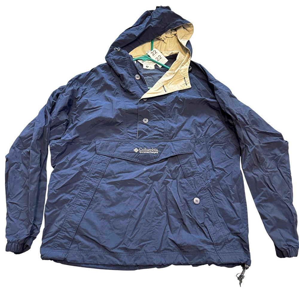 Columbia Sportswear Co Navy Blue Anorak Jacket Mens Size‎ M Lightweight Hooded